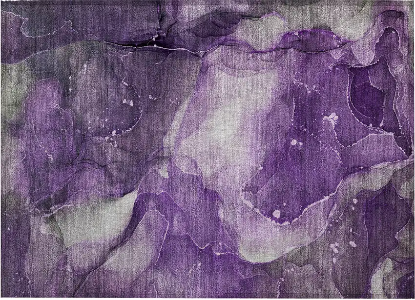 Purple Abstract Washable Non Skid Indoor Outdoor Area Rug Photo 2