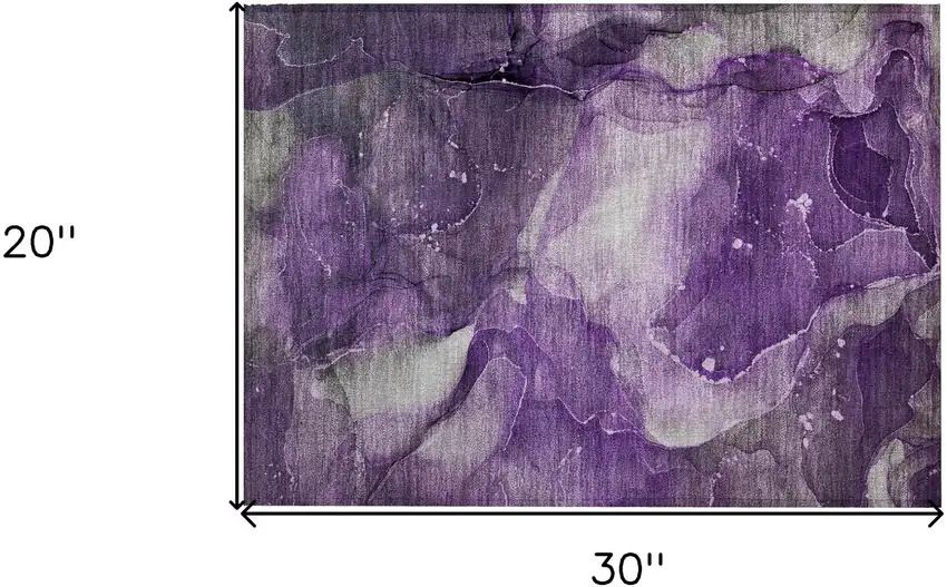 Purple Abstract Washable Non Skid Indoor Outdoor Area Rug Photo 3