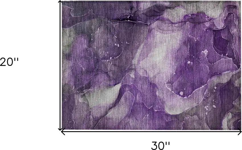 Purple Abstract Washable Non Skid Indoor Outdoor Area Rug Photo 3