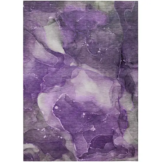 Purple Abstract Washable Non Skid Indoor Outdoor Area Rug Photo 2