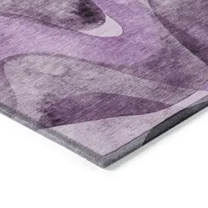 Photo of Purple Abstract Washable Non Skid Indoor Outdoor Area Rug