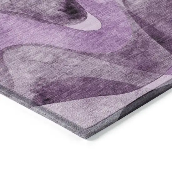 Purple Abstract Washable Non Skid Indoor Outdoor Area Rug Photo 7