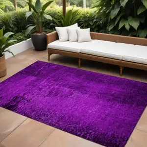 Photo of Purple Abstract Washable Non Skid Indoor Outdoor Area Rug