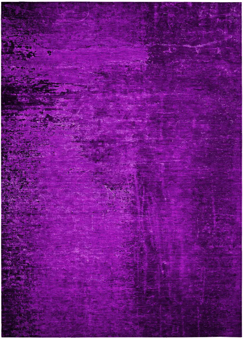 Purple Abstract Washable Non Skid Indoor Outdoor Area Rug Photo 2