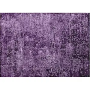 Photo of Purple Abstract Washable Non Skid Indoor Outdoor Area Rug