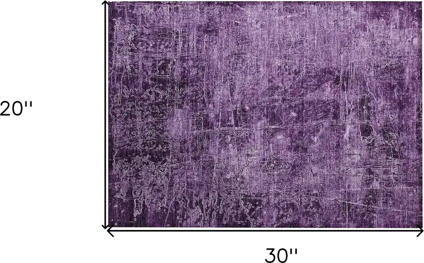 Purple Abstract Washable Non Skid Indoor Outdoor Area Rug Photo 3