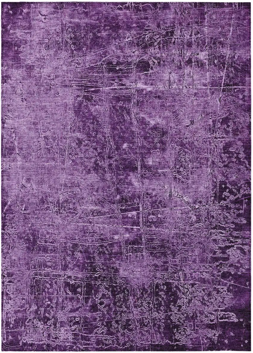 Purple Abstract Washable Non Skid Indoor Outdoor Area Rug Photo 2