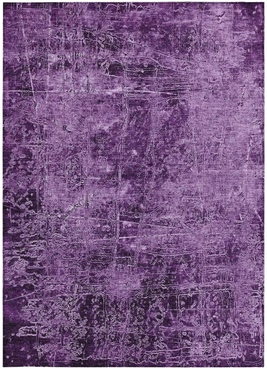 Purple Abstract Washable Non Skid Indoor Outdoor Area Rug Photo 5