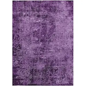 Photo of Purple Abstract Washable Non Skid Indoor Outdoor Area Rug