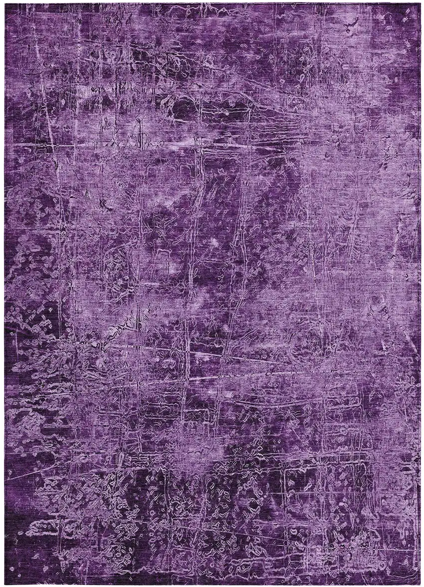Purple Abstract Washable Non Skid Indoor Outdoor Area Rug Photo 4