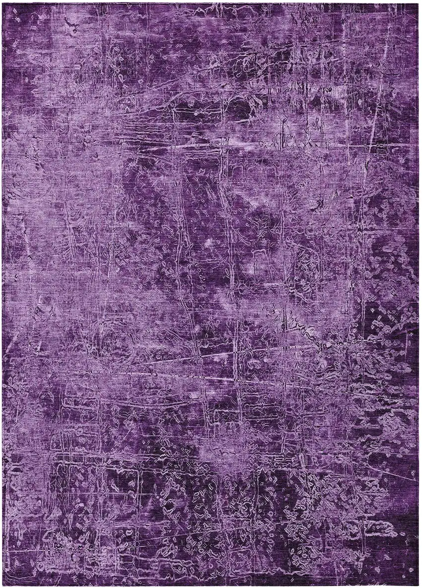 Purple Abstract Washable Non Skid Indoor Outdoor Area Rug Photo 2