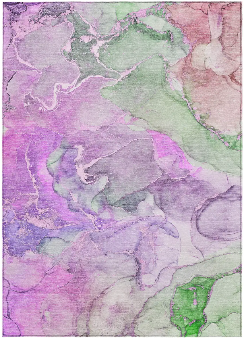 Purple Abstract Washable Non Skid Indoor Outdoor Area Rug Photo 6