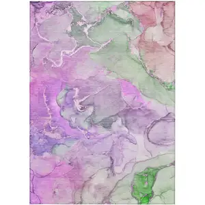 Photo of Purple Abstract Washable Non Skid Indoor Outdoor Area Rug