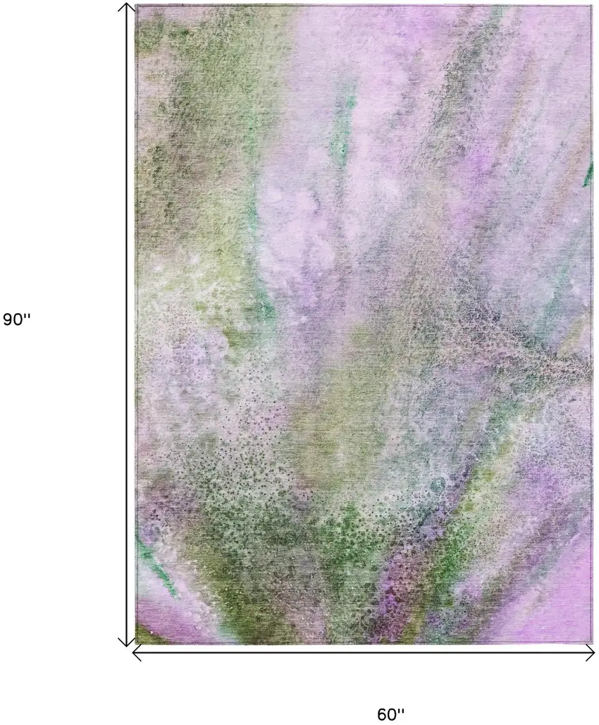 Purple Abstract Washable Non Skid Indoor Outdoor Area Rug Photo 3