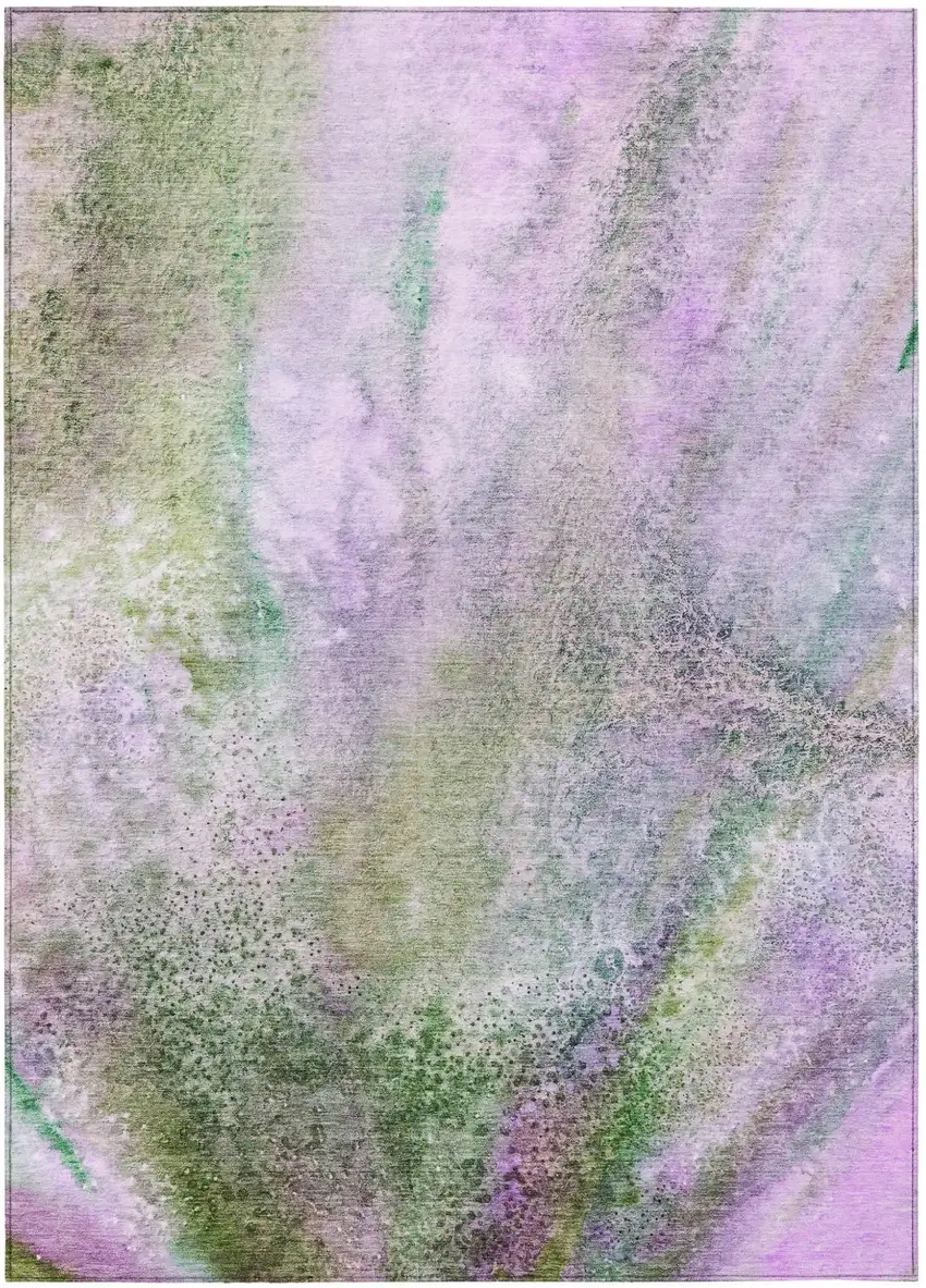 Purple Abstract Washable Non Skid Indoor Outdoor Area Rug Photo 2