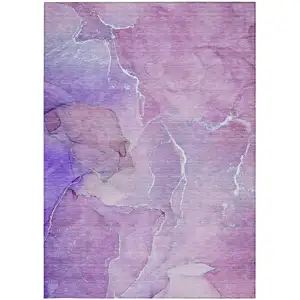 Photo of Purple Abstract Washable Non Skid Indoor Outdoor Area Rug