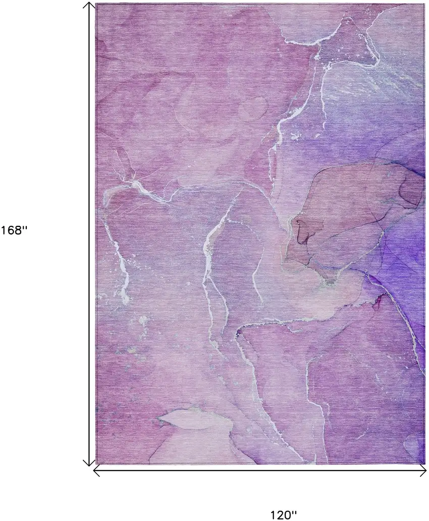 Purple Abstract Washable Non Skid Indoor Outdoor Area Rug Photo 3