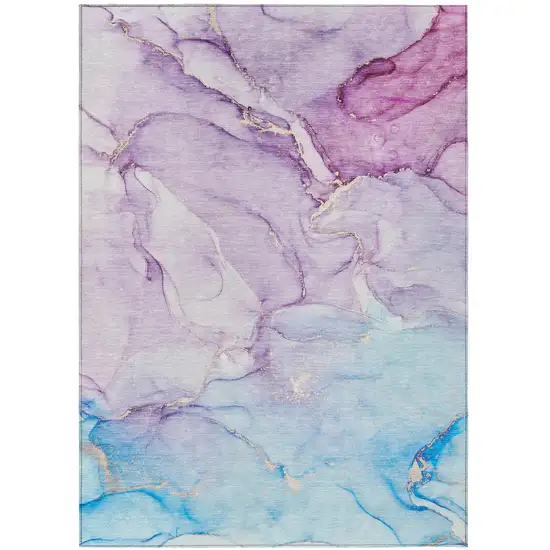 Purple Abstract Washable Non Skid Indoor Outdoor Area Rug Photo 2
