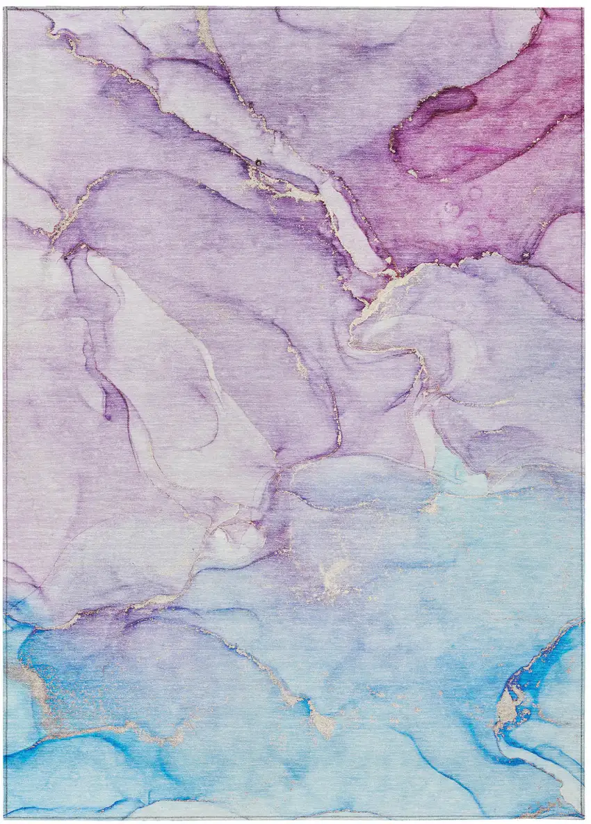 Purple Abstract Washable Non Skid Indoor Outdoor Area Rug Photo 2