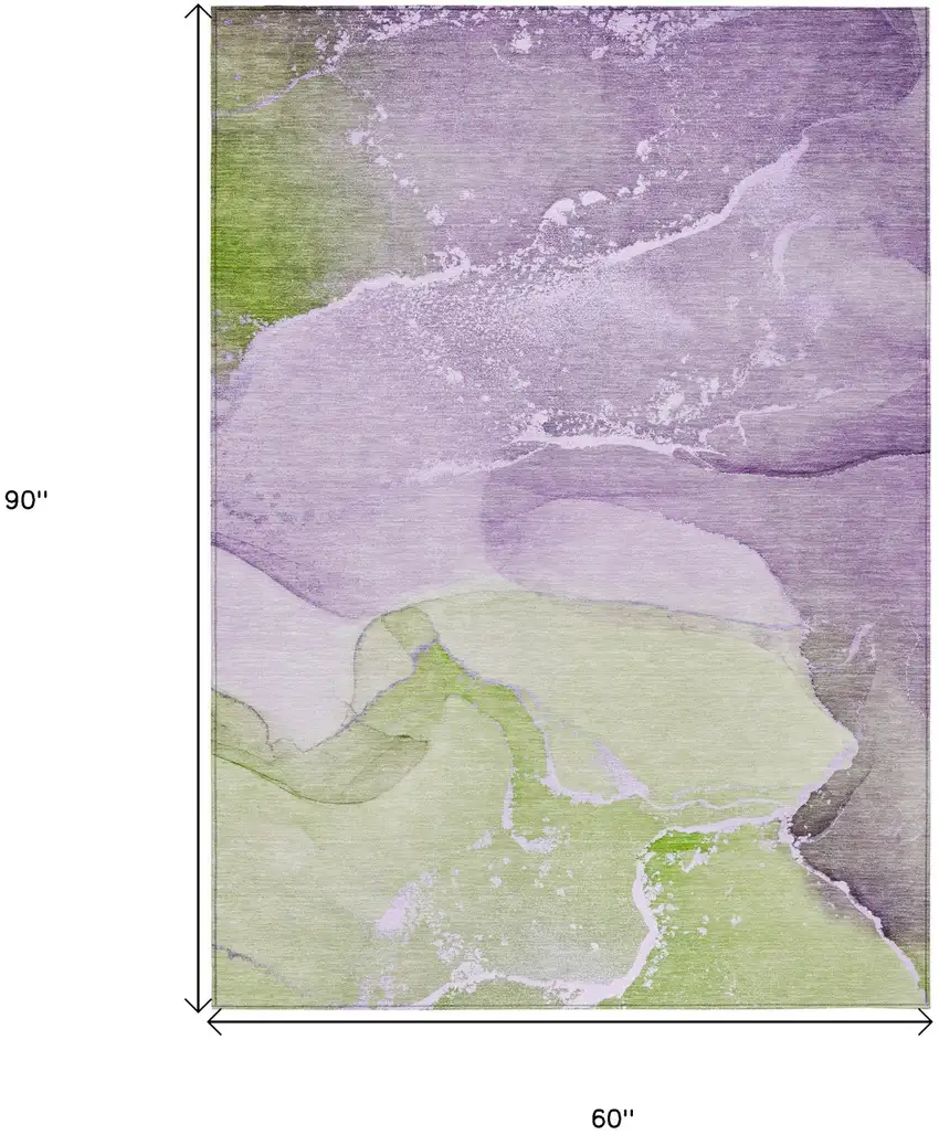 Purple Abstract Washable Non Skid Indoor Outdoor Area Rug Photo 3