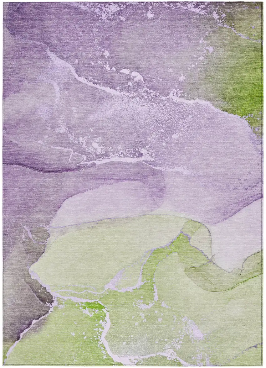 Purple Abstract Washable Non Skid Indoor Outdoor Area Rug Photo 5