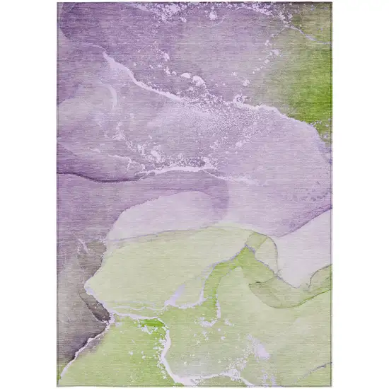 Purple Abstract Washable Non Skid Indoor Outdoor Area Rug Photo 4