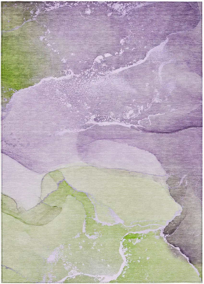 Purple Abstract Washable Non Skid Indoor Outdoor Area Rug Photo 2