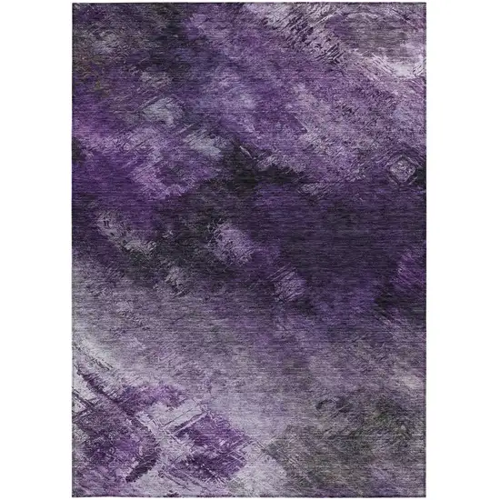 Purple Abstract Washable Non Skid Indoor Outdoor Area Rug Photo 6