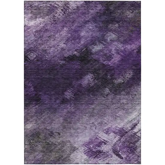 Purple Abstract Washable Non Skid Indoor Outdoor Area Rug Photo 2