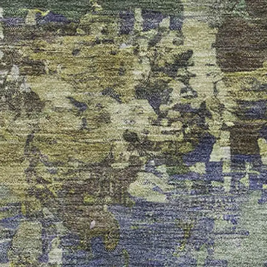 Purple And Beige Abstract Washable Area Rug With UV Protection Photo 3