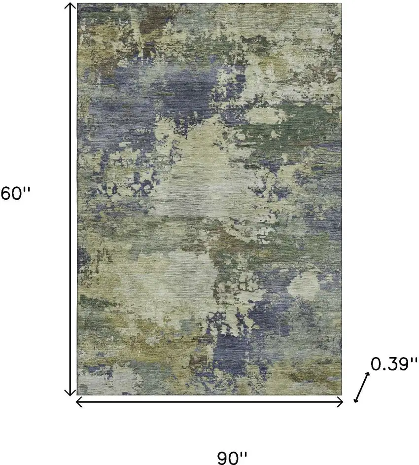 Purple And Beige Abstract Washable Area Rug With UV Protection Photo 9