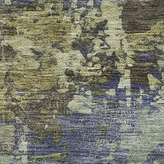 Purple And Beige Abstract Washable Area Rug With UV Protection Photo 3