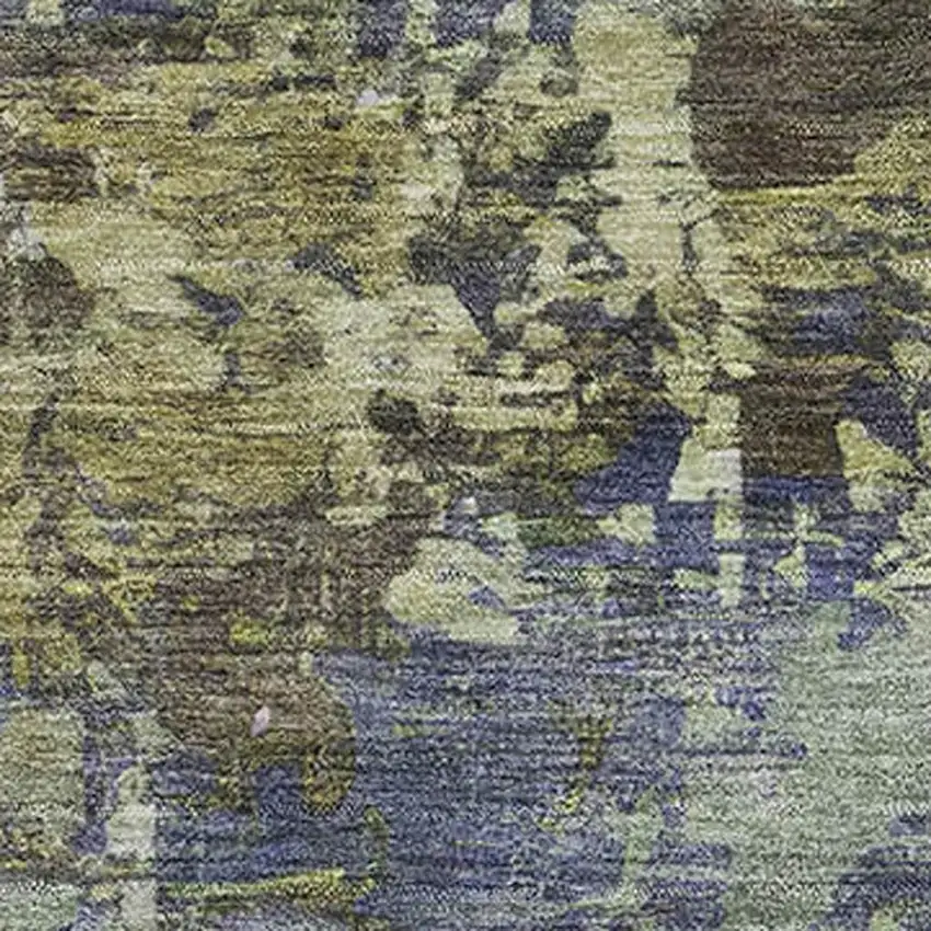 Purple And Beige Abstract Washable Area Rug With UV Protection Photo 3