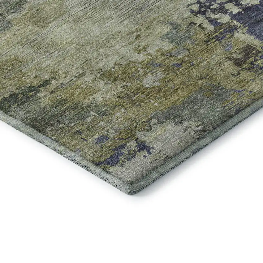 Purple And Beige Abstract Washable Area Rug With UV Protection Photo 7