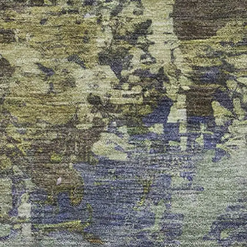 Purple And Beige Abstract Washable Area Rug With UV Protection Photo 3