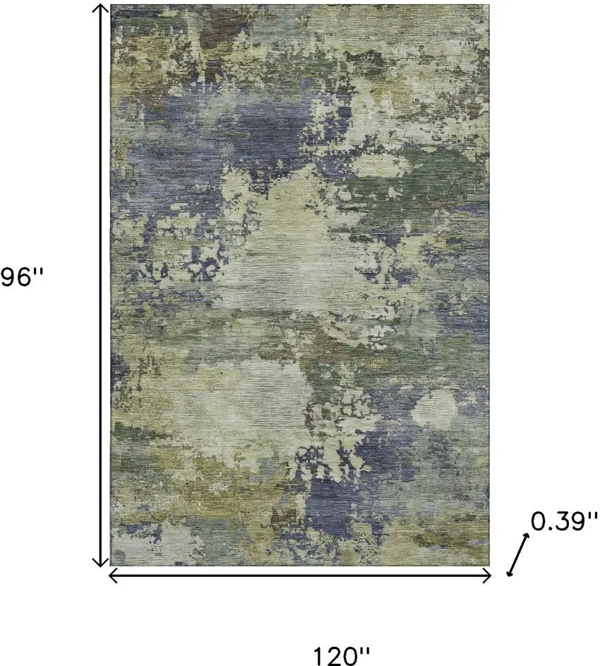 Purple And Beige Abstract Washable Area Rug With UV Protection Photo 9