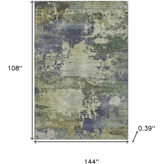 Purple And Beige Abstract Washable Area Rug With UV Protection Photo 9
