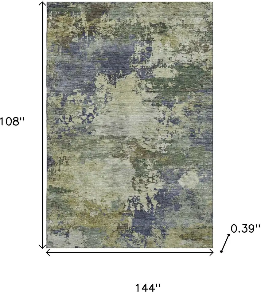 Purple And Beige Abstract Washable Area Rug With UV Protection Photo 9