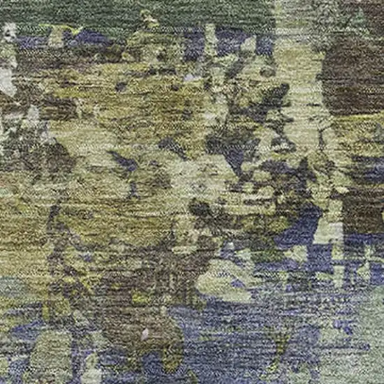 Purple And Beige Abstract Washable Area Rug With UV Protection Photo 3