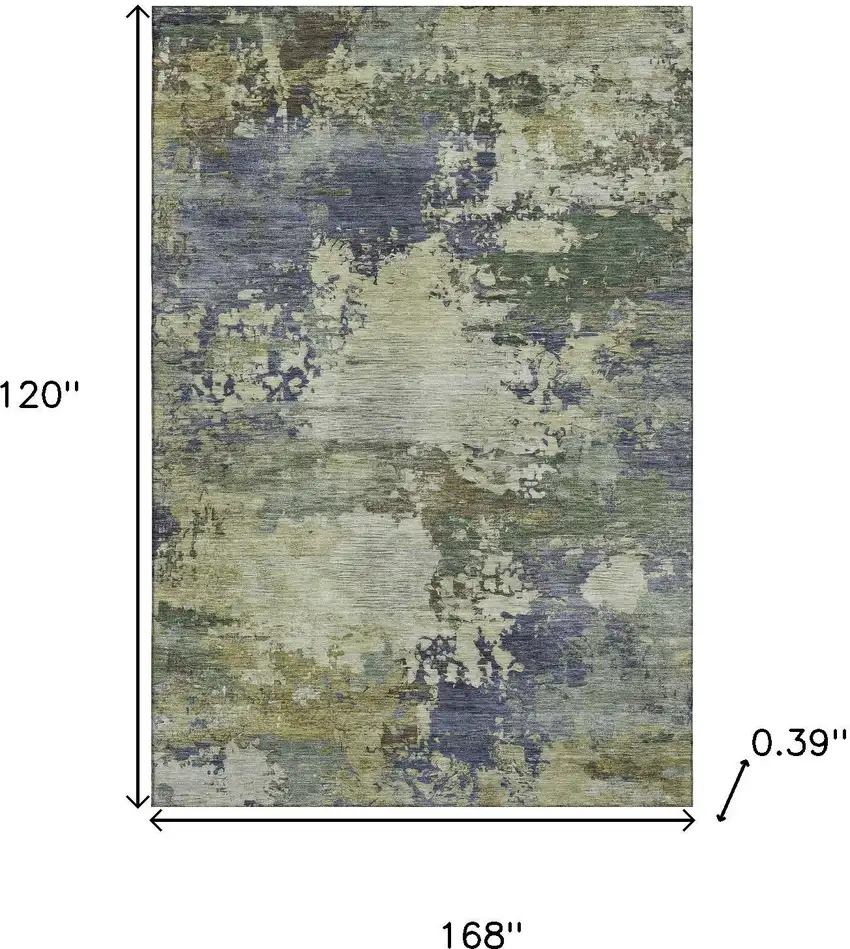 Purple And Beige Abstract Washable Area Rug With UV Protection Photo 9