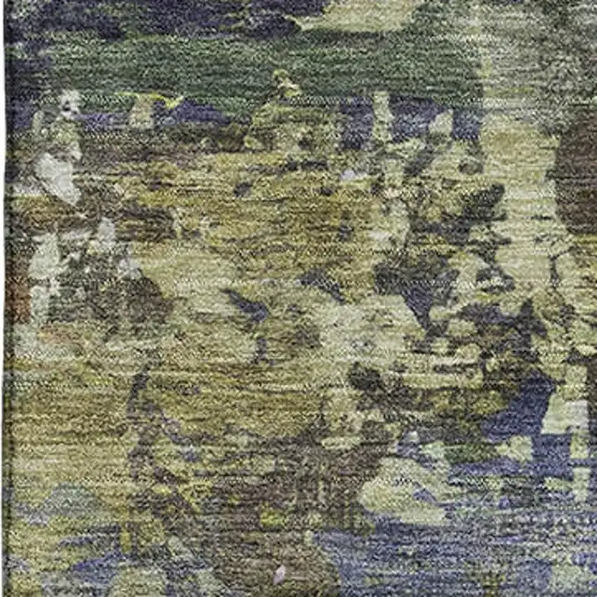 Purple And Beige Abstract Washable Area Rug With UV Protection Photo 3