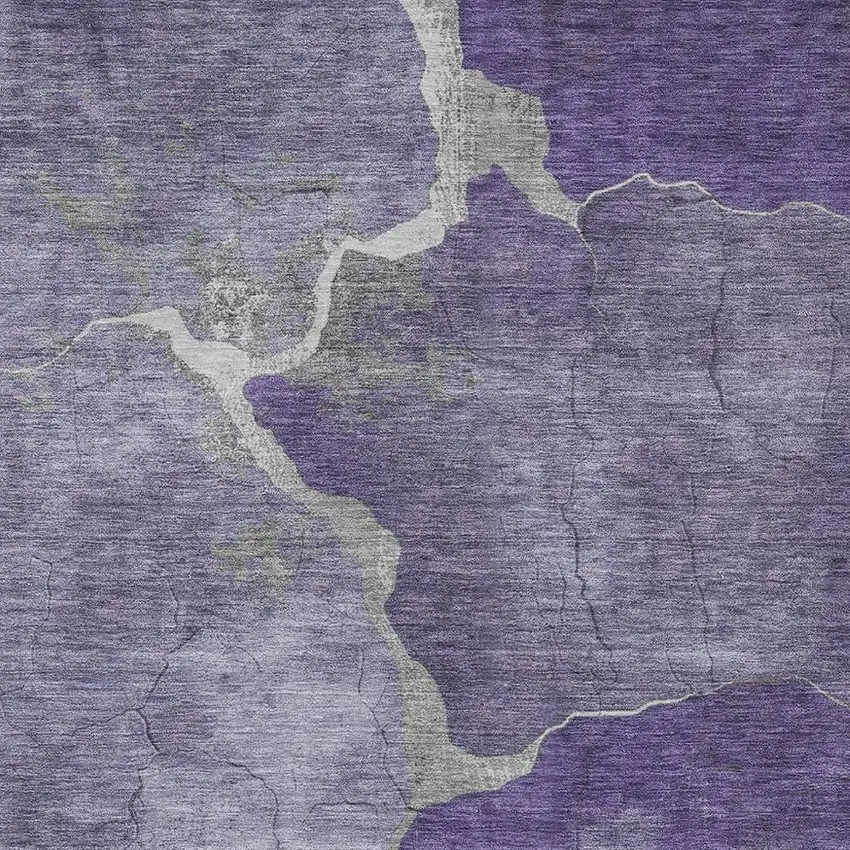 Purple And Beige Abstract Washable Indoor Outdoor Area Rug Photo 4