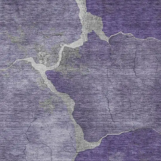 Purple And Beige Abstract Washable Indoor Outdoor Area Rug Photo 4