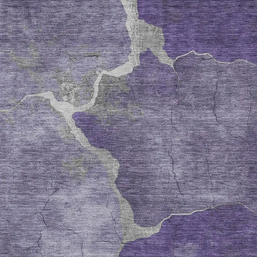Purple And Beige Abstract Washable Indoor Outdoor Area Rug Photo 4