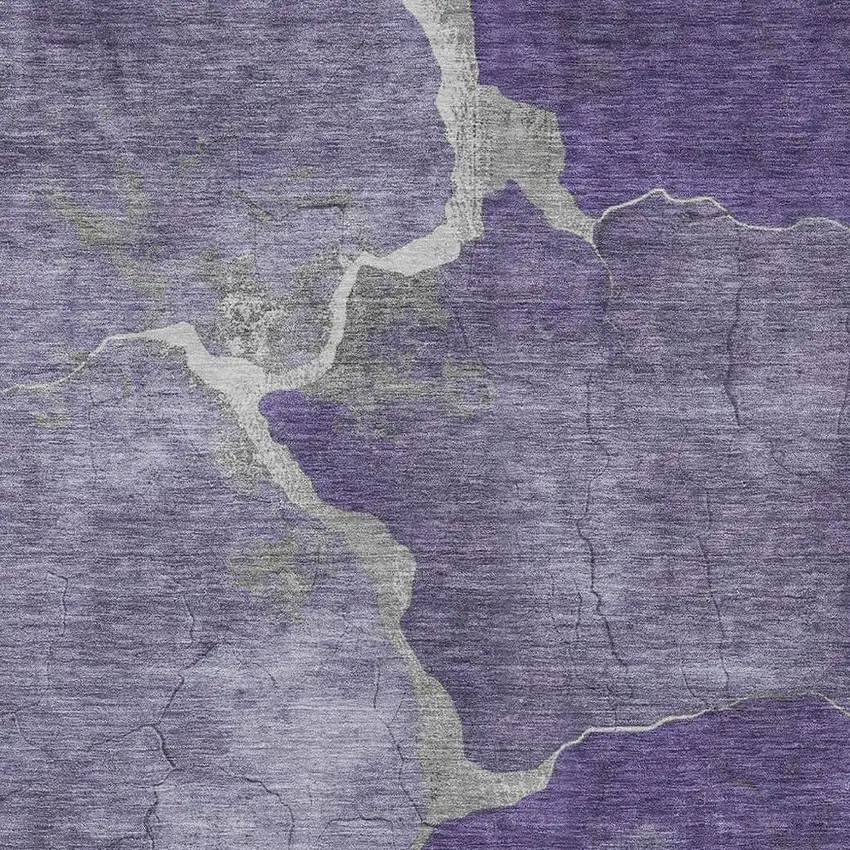 Purple And Beige Abstract Washable Indoor Outdoor Area Rug Photo 3