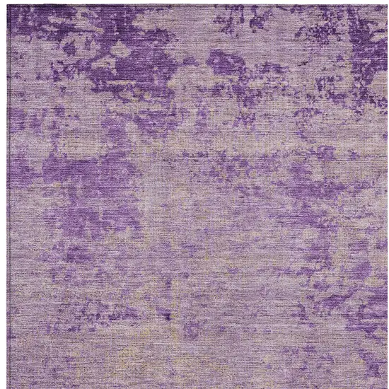 Purple And Beige Abstract Washable Indoor Outdoor Area Rug Photo 7