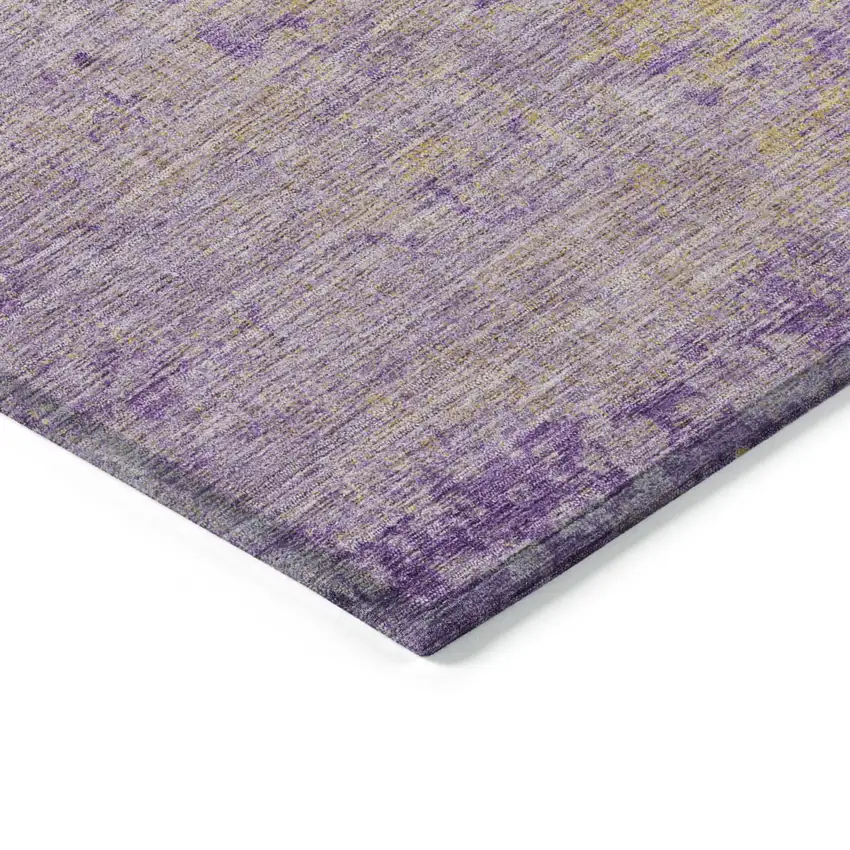Purple And Beige Abstract Washable Indoor Outdoor Area Rug Photo 9