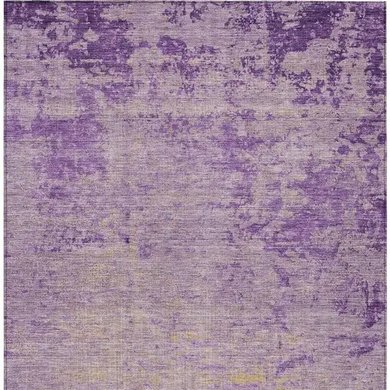 Purple And Beige Abstract Washable Indoor Outdoor Area Rug Photo 4