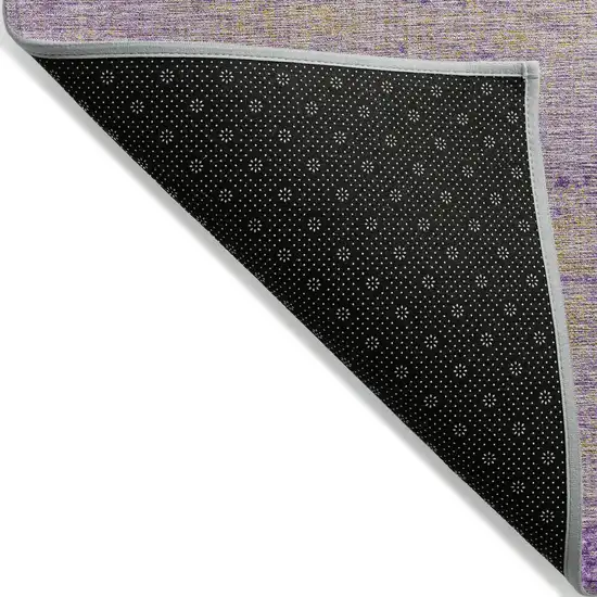 Purple And Beige Abstract Washable Indoor Outdoor Area Rug Photo 7