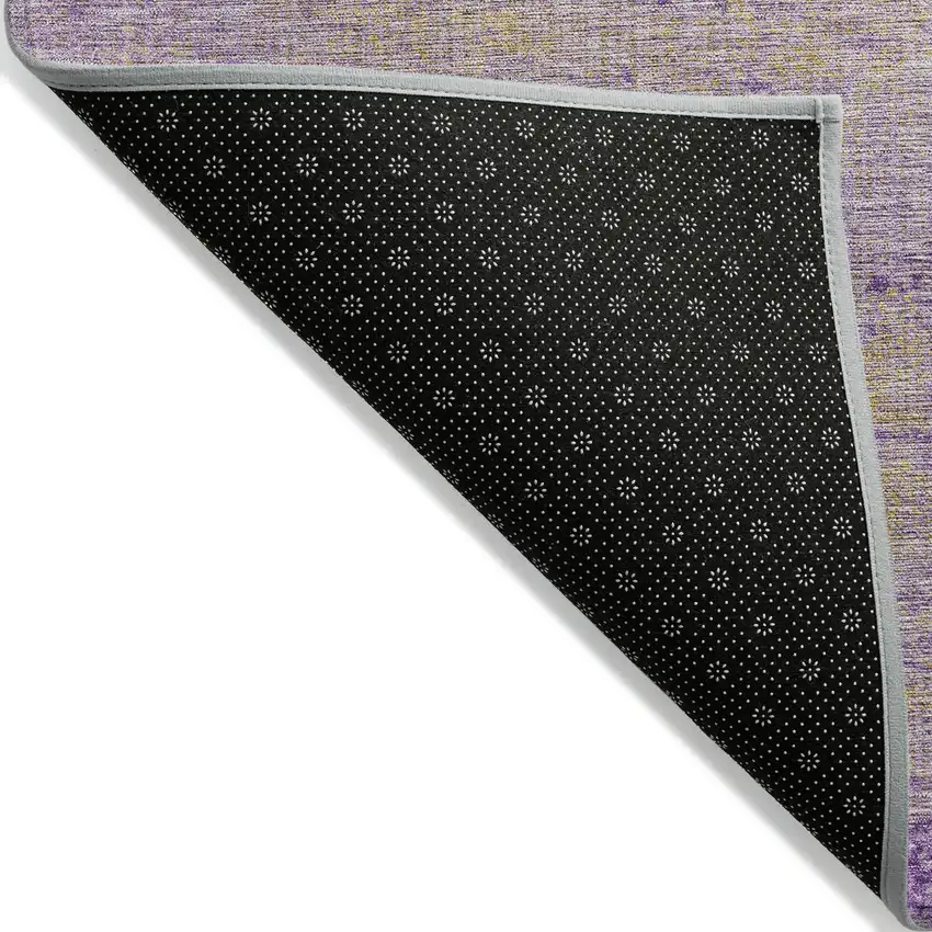 Purple And Beige Abstract Washable Indoor Outdoor Area Rug Photo 7